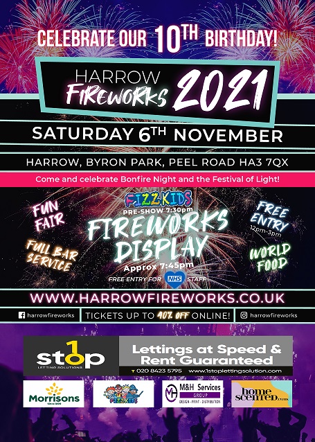 Harrow FIreworks flyer Harrow FIreworks flyer